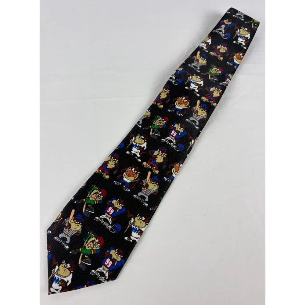 Looney Tunes Sport Taz Baseball Necktie NWT Warner Bros Novelty Tie VTG 1998